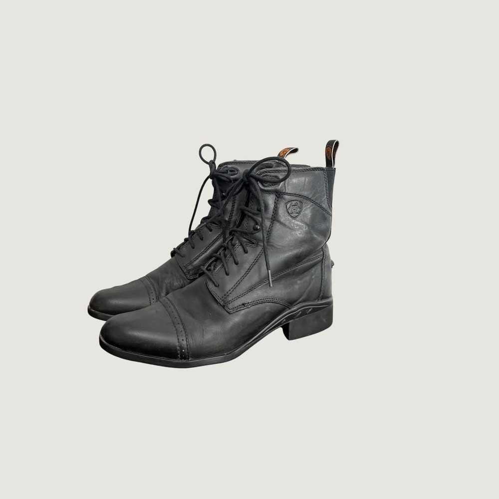 Ariat Heritage IV Paddock Boots Black Leather Lace Up Women Size 9B 10000811